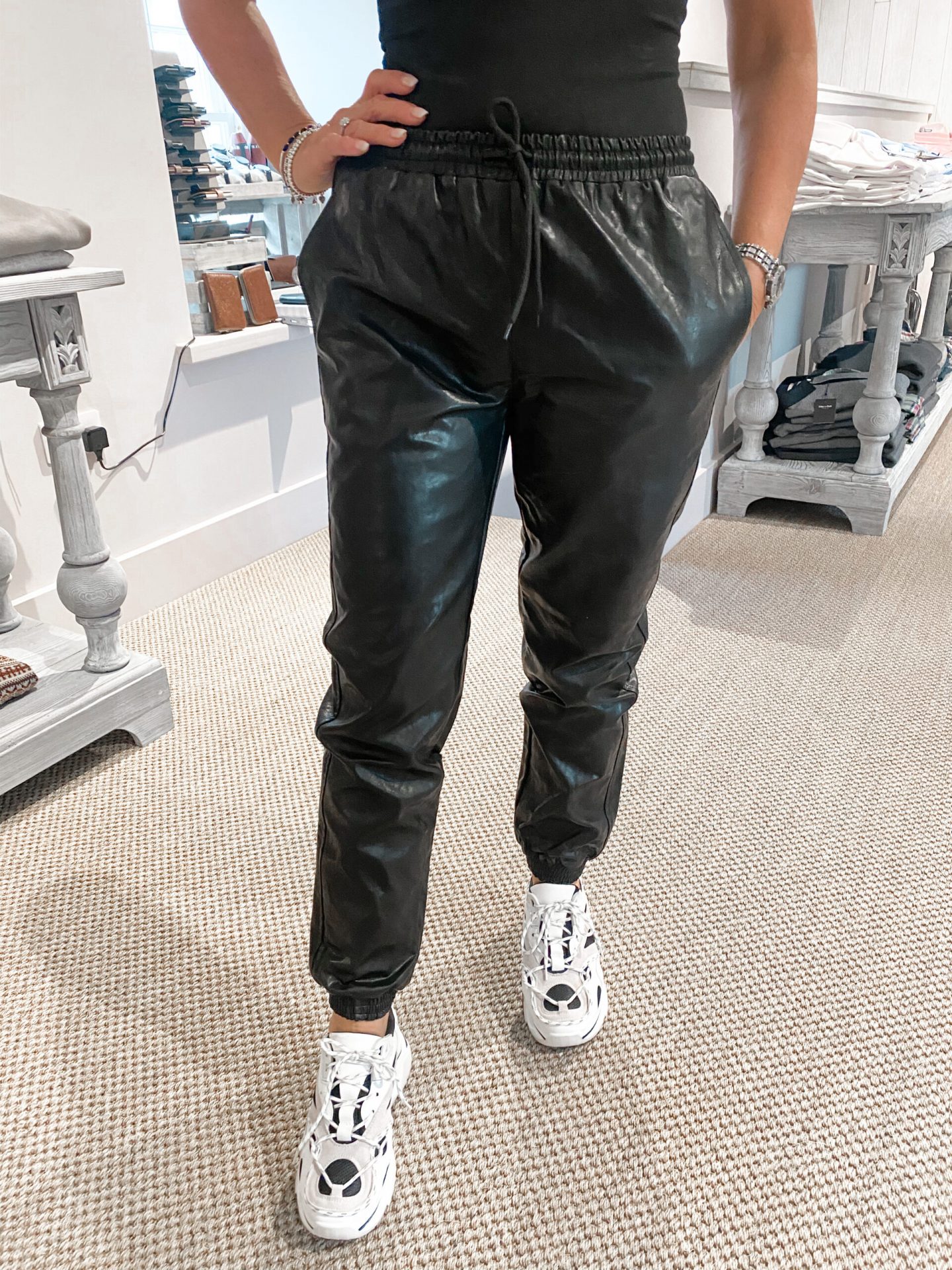 leather look jogger